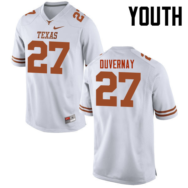 Youth #27 Donovan Duvernay Texas Longhorns College Football Jerseys-White